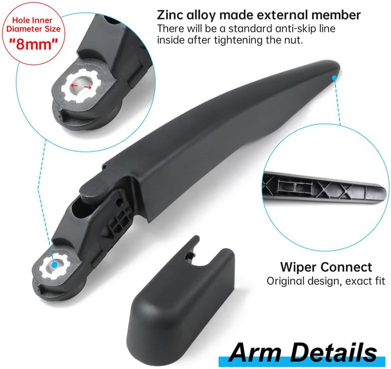 DYNOELS Rear Windshield Wiper Blade Arm Set Fit for Ford Escape 2013-2021, Fit for Ford Explorer 2011-2023, Fit for Lincoln MKC 2015-2017 Rear Wiper Arm Assembly OEM:BB5Z17526-C - Image 4